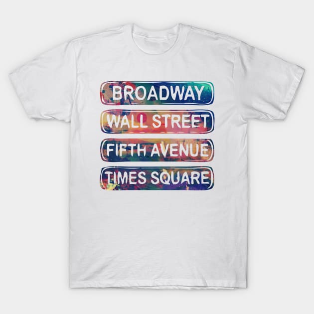 new york new york fifth avenue wall street time square broadway T-Shirt by BoogieCreates